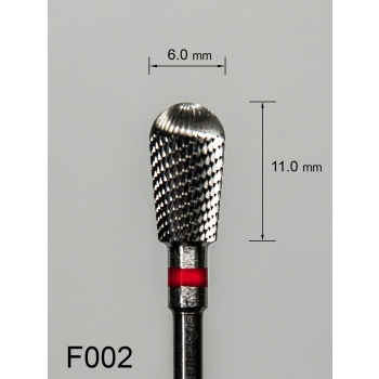 Frez węglikowy F002 z drobnym krzyżowym nacięciem (czerwony pasek)