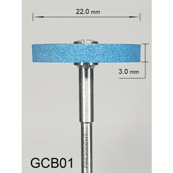Gumka diamentowa GCB01 (niebieska) do cyrkonu i ceramiki – gradacja średnio-gruba, dysk 22 mm