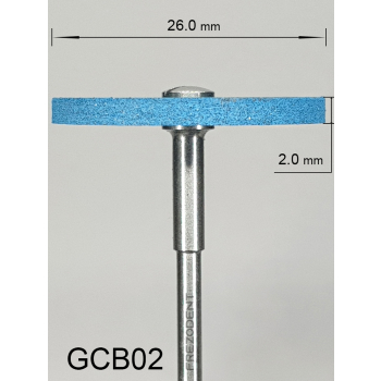 Gumka diamentowa GCB02 (niebieska) do cyrkonu i ceramiki – gradacja średnio-gruba, dysk 26 mm