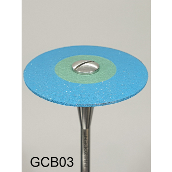 Gumka diamentowa GCB03 (niebieska) do cyrkonu i ceramiki – gradacja średnio-gruba, soczewka 26 mm