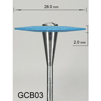 Gumka diamentowa GCB03 (niebieska) do cyrkonu i ceramiki – gradacja średnio-gruba, soczewka 26 mm