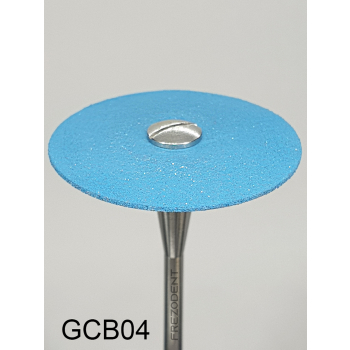 Gumka diamentowa GCB04 (niebieska) do cyrkonu i ceramiki – gradacja średnio-gruba, soczewka 26 mm