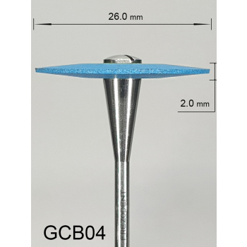 Gumka diamentowa GCB04 (niebieska) do cyrkonu i ceramiki – gradacja średnio-gruba, soczewka 26 mm