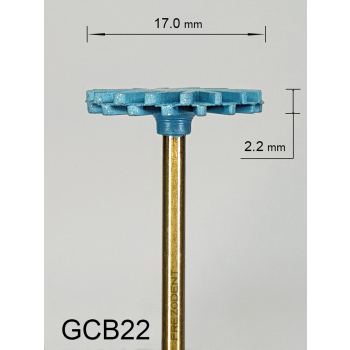 Gumka diamentowa GCB22 (niebieska) do cyrkonu i ceramiki– typ słoneczko, średnica 17 mm, gradacja średnio-gruba