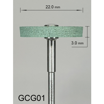 Gumka diamentowa GCG01 (zielona) do cyrkonu i ceramiki– gradacja gruba, dysk 22 mm