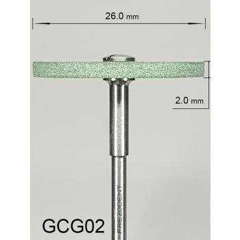 Gumka diamentowa GCG02 (zielona) do cyrkonu i ceramiki– gradacja gruba, dysk 26 mm