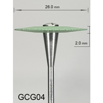 Gumka diamentowa GCG04 (zielona) do cyrkonu i ceramiki– gradacja gruba, soczewka 26 mm