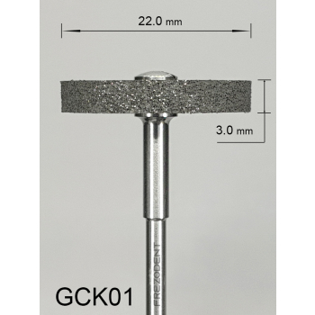 Gumka diamentowa GCK01 (czarna) do cyrkonu i ceramiki, dysk 22 mm, bardzo gruba gradacja