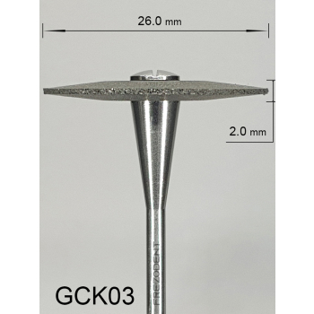 Gumka diamentowa GCK03 (czarna) do cyrkonu i ceramiki, soczewka 26 mm, bardzo gruba gradacja