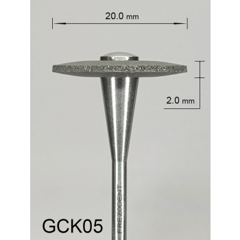 Gumka diamentowa GCK05 (czarna) do cyrkonu i ceramiki, soczewka 20 mm, bardzo gruba gradacja