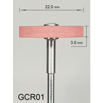 Gumka diamentowa GCR01 (czerwona) do cyrkonu i ceramiki– gradacja średnia, dysk 22 mm