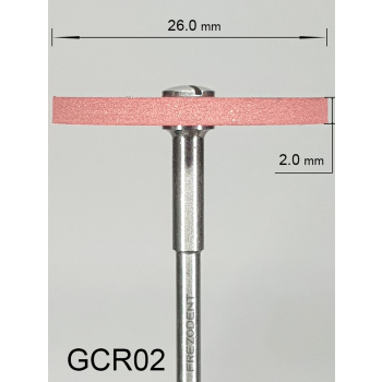 Gumka diamentowa GCR02 (czerwona) do cyrkonu i ceramiki– gradacja średnia, dysk 26 mm