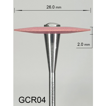 Gumka diamentowa GCR04 (czerwona) do cyrkonu i ceramiki– gradacja średnia, soczewka 26 mm