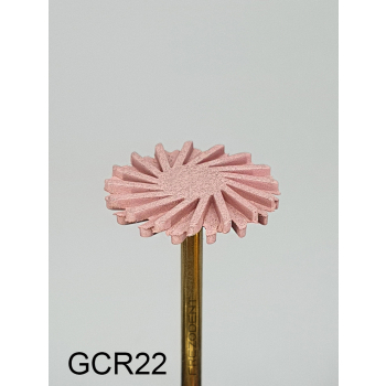 Gumka diamentowa GCR22 (czerwona) do cyrkonu i ceramiki – typ słoneczko, średnica 17 mm, gradacja średnia