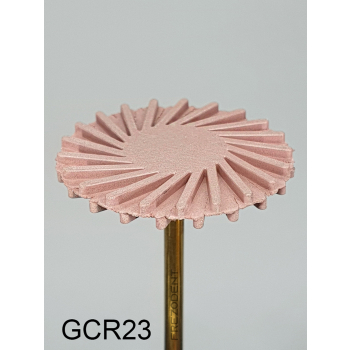 Gumka diamentowa GCR23 (czerwona) do cyrkonu i ceramiki – typ słoneczko, średnica 26 mm, gradacja średnia