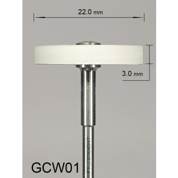 Gumka diamentowa GCW01 (biała) do cyrkonu i ceramiki– gradacja bardzo drobna, dysk 22 mm