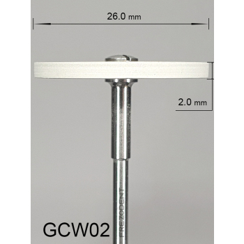 Gumka diamentowa GCW02 (biała) do cyrkonu i ceramiki– gradacja bardzo drobna, dysk 26 mm
