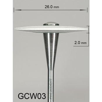 Gumka diamentowa GCW03 (biała) do cyrkonu i ceramiki– gradacja bardzo drobna, soczewka 26 mm
