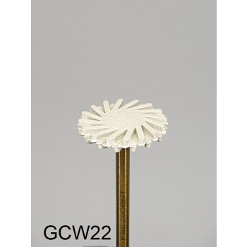 Gumka diamentowa GCW21 (biała) do cyrkonu i ceramiki– typ słoneczko, średnica 14 mm, gradacja bardzo drobna