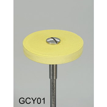 Gumka diamentowa GCY01 (żółta) do cyrkonu i ceramiki – gradacja drobna, dysk 22 mm