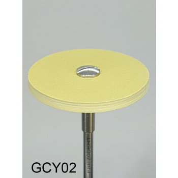 Gumka diamentowa GCY02 (żółta) do cyrkonu i ceramiki – gradacja drobna, dysk 26 mm