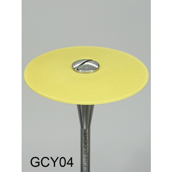 Gumka diamentowa GCY04 (żółta) do cyrkonu i ceramiki – gradacja drobna, soczewka 26 mm