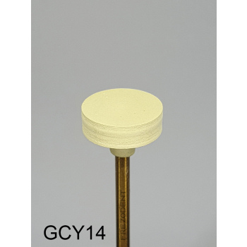 Gumka diamentowa GCY14 (żółta) do cyrkonu i ceramiki – gradacja drobna, dysk 12 mm