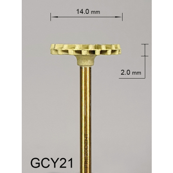 Gumka diamentowa GCY21 (żółta) – typ słoneczko, średnica 14 mm, gradacja drobna