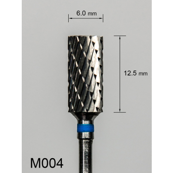 Frez węglikowy M004 z krzyżowym średnim nacięciem (niebieski pasek) – walcowy z płaskim końcem