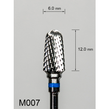 Frez węglikowy M007 z krzyżowym średnim nacięciem (niebieski pasek) – stożkowy