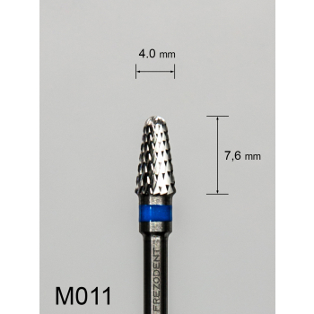 Frez węglikowy M011 z krzyżowym średnim nacięciem (niebieski pasek) – stożkowy