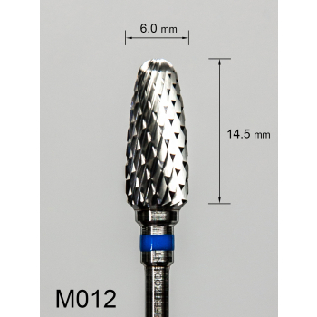 Frez węglikowy M012 z krzyżowym średnim, lekko pogrubionym nacięciem (niebieski pasek) – wypukły