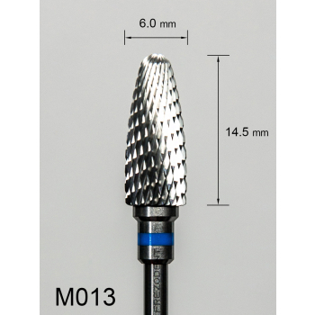 Frez węglikowy M013 z krzyżowym średnim nacięciem (niebieski pasek) – wypukły z okrągłym czubkiem