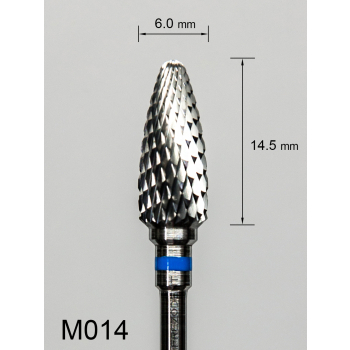 Frez węglikowy M014 z krzyżowym średnim nacięciem (niebieski pasek) – wypukły z chudym czubkiem