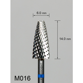 Frez węglikowy M016 z krzyżowym średnim nacięciem (niebieski pasek) – wypukły