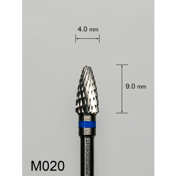 Frez węglikowy M020 z krzyżowym średnim nacięciem (niebieski pasek) – wypukły