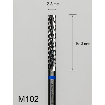 Frez węglikowy M102 z krzyżowym średnim nacięciem (niebieski pasek) – walcowy z płaskim końcem