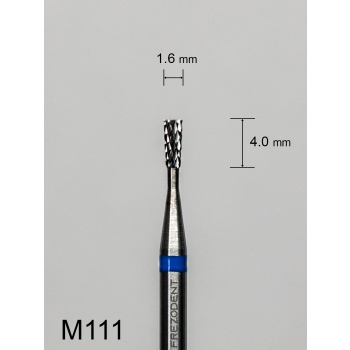 Frez węglikowy M111 z krzyżowym średnim nacięciem (niebieski pasek) – stożek odwrócony miniaturowy