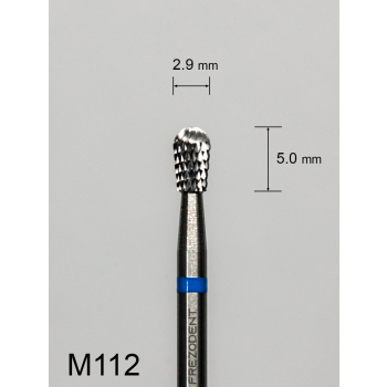 Frez węglikowy M112 z krzyżowym średnim nacięciem (niebieski pasek) – odwrócona gruszka