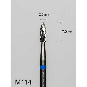 Frez węglikowy M114 z krzyżowym średnim nacięciem (niebieski pasek) – ostry płomyk