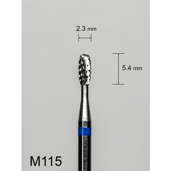 Frez węglikowy M115 z krzyżowym średnim nacięciem (niebieski pasek) – podłużny owalny