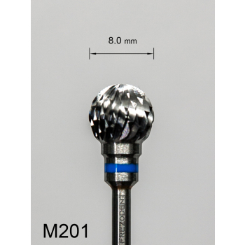 Frez węglikowy M201 z krzyżowym średnim nacięciem (niebieski pasek) – kulka 8 mm