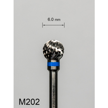 Frez węglikowy M202 z krzyżowym średnim nacięciem (niebieski pasek) – kulka 6 mm