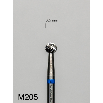 Frez węglikowy M205 z krzyżowym średnim nacięciem (niebieski pasek) – kulka 3,5 mm