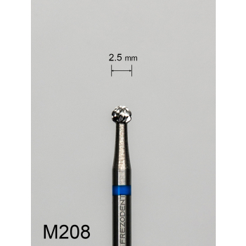 Frez węglikowy M208 z krzyżowym średnim nacięciem (niebieski pasek) – kulka 2,5 mm