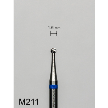 Frez węglikowy M211 z krzyżowym średnim nacięciem (niebieski pasek) – kulka 1,6 mm