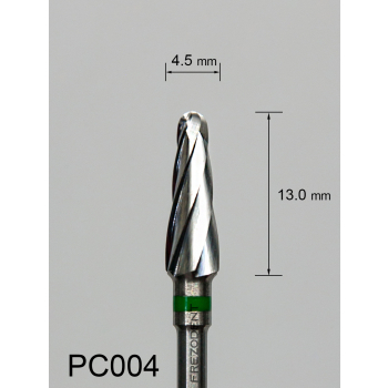 Frez węglikowy PC004 stożkowy z grubym pojedynczym nacięciem (zielony pasek)