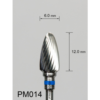 Frez węglikowy PM014 wypukły z średnim pojedynczym nacięciem (niebieski pasek)