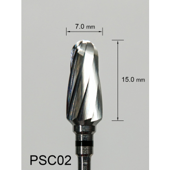 Frez węglikowy PSC02 stożkowy z bardzo grubym pojedynczym nacięciem (czarny pasek)