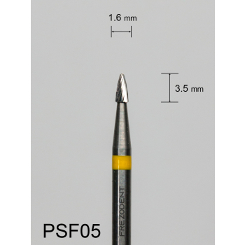 Frez węglikowy PSF05 mały wypukły z bardzo drobnym pojedynczym nacięciem (żółty pasek)